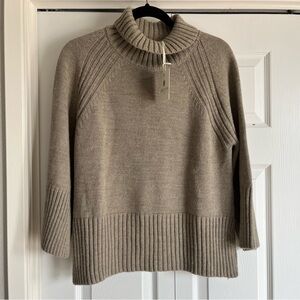 Cobblestone Living One Size Gianna Mock Neck Knit Sweater Wool Alpaca Blend